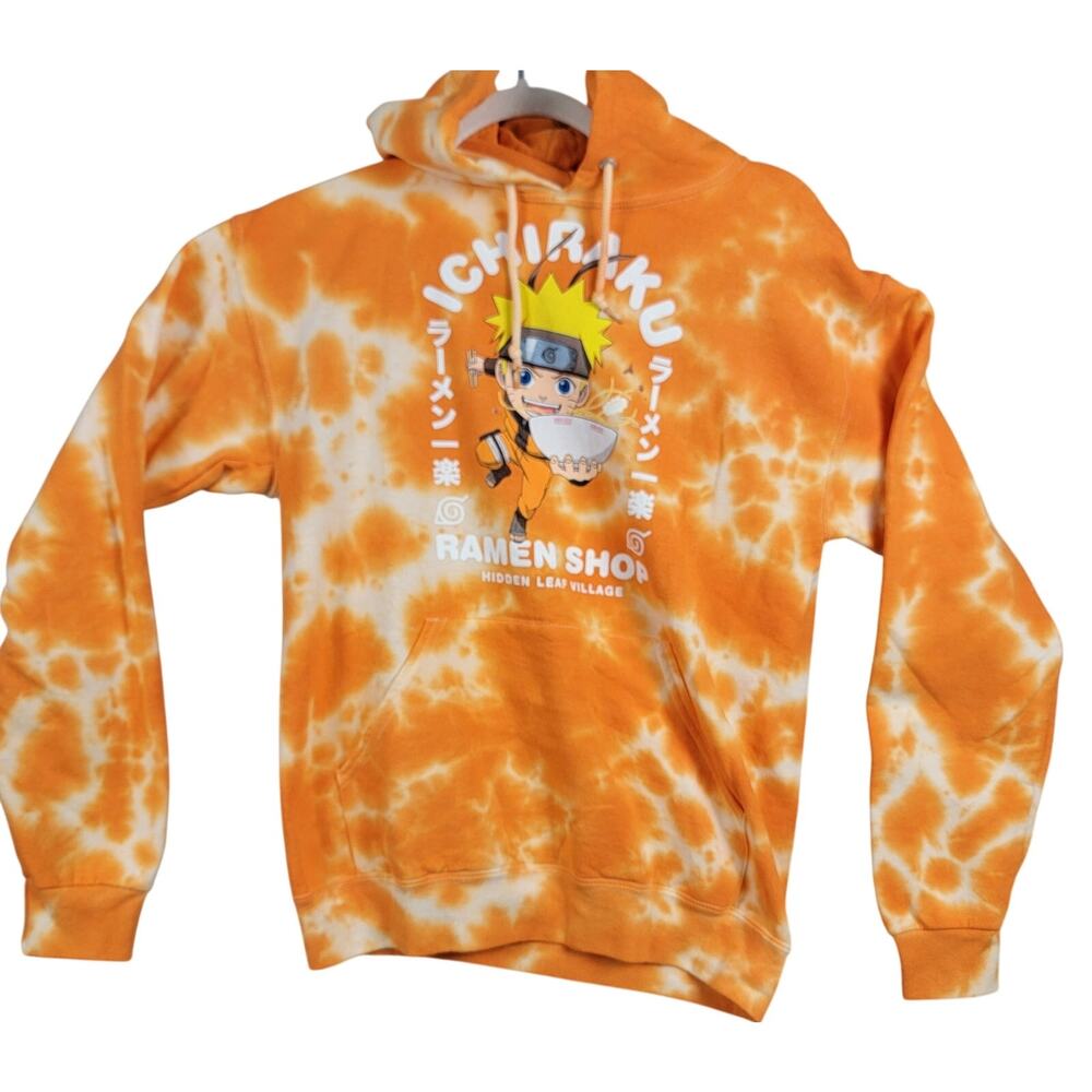 Naruto Shippuden Ichiraku Ramen Shop Tie-Dye Hoodie Size S Orange Viz Media